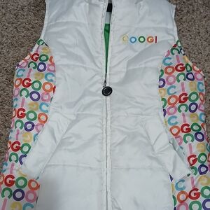COOGI White Vest with Colorful Logo Accents